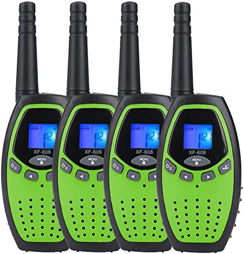 Walkie Talkies for Kids x 4 Mksutary Two Way Radio 3KM/1.9MI Range (MAX 5KM/3.1MI) Outdoor Toys for Boys Activity with Long Distance Range(Green)