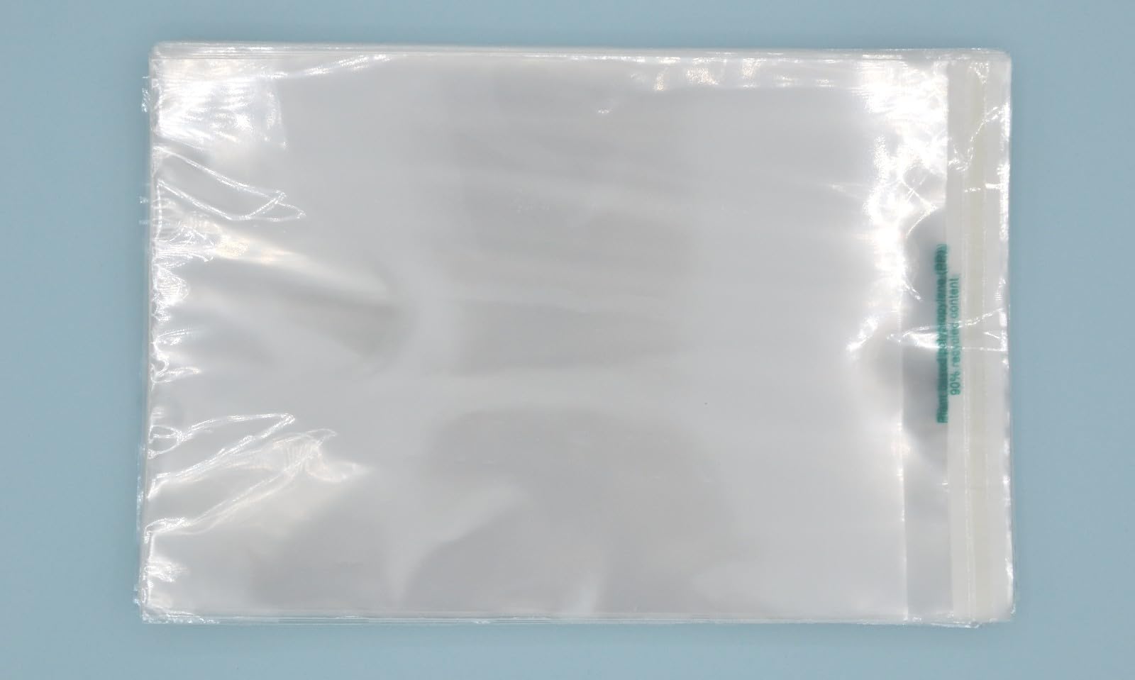 celloexpress RRS C6-120mm x 162mm + 25mm Self Seal Lip - 30 Micron Clear Renewably Sourced Resin Cellophane - Small Cello - Pack of 100