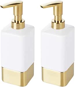 mDesign Juego de 2 dosificadores de jabón para baño o cocina