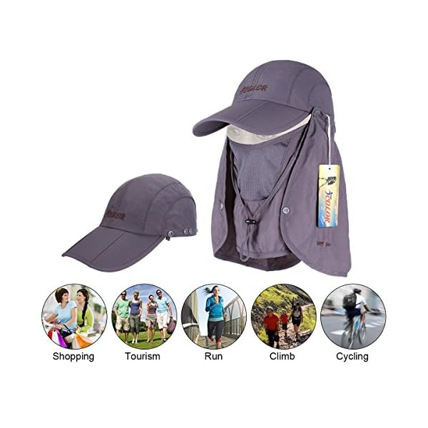 ICOLOR-Sun-Caps-Flap-Hats-360-Solar-Protection-UPF-50-Sun-Cap-Removable-NeckFace-Flap-Cover-Caps-for-Man-Women-BaseballBackpackingCyclingHikingFishingGardenHunting-Outdoor-Camping