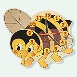 Dida Orologio Da Parete Per Bambini A Forma Di Farfalla | In Legno Di Betulla E Movimento Al Quarzo | Prodotto Made In Italy Per Cameretta - 2