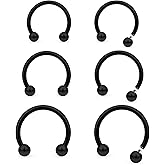 Lcolyoli 16g Septum Rings Internally Threaded Surgical Steel Septum Jewelry Lip Rings Hoop Labret Jewelry Horseshoe Earrings Smiley Daith Piercing Jewelry for Women Men