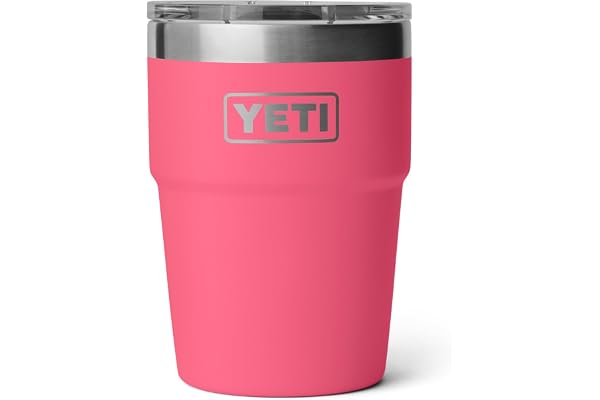 YETI Rambler 16 oz Stackable Tumbler, Vacuum Insulated, Stainless Steel with MagSlider Lid, Tropical Pink