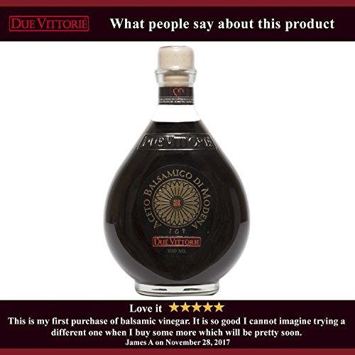 Due Vittorie Oro Gold Balsamic Vinegar of Modena in Glass Decanter - 500ml (2 pack) with Cork Pourer