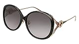 Gucci Oval Sunglasses GG0226SK 001 Black/Gold 60mm