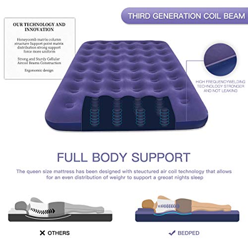 Gift Queen Air Mattress with Electric Pump Portable Blow Up Mattress