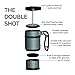 Double Shot 3.0 French Press Travel Coffee Mug, 16 oz - Brü-Stop Technology with Storage Base and Spill Proof Lid - Stainless Steel with Non-Slip Texture - Mountain Lake Blue