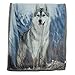 SearchI Wolf Sherpa Fleece Throw Blanket Super Soft Fluffy Sherpa Throw Blanket Reversible Sherpa Fleece Throw Blanket Warm Cozy Fuzzy Plush Lightweight Flannel Blankets for Bed Sofa Couch