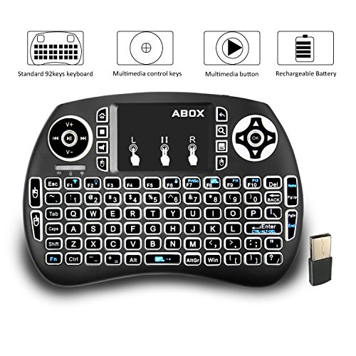 Backlit Mini Keyboard, GooBang Doo 2.4GHz Multi-media Portable Wireless Handheld Mini I9 Keyboard with Touchpad Mouse for XBox 360, PC, PAD, PS3