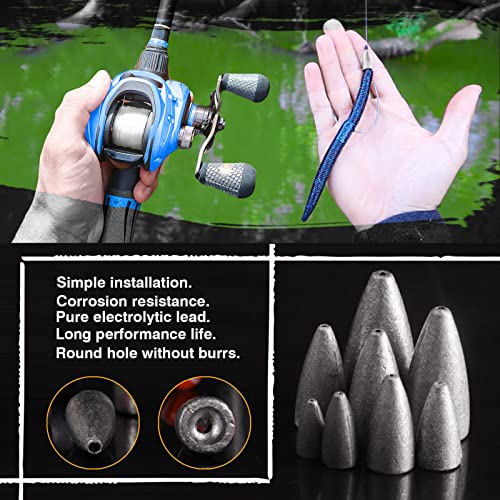AMYSPORTS Bullet Drop Weights Sinkers Kit Saltwater Removable Fishing