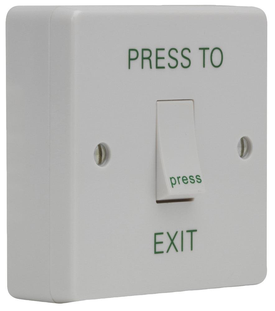 Defender Security DEF-0664 1 Gang Press to Exit Switch and Surface Box, White