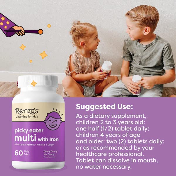 Renzo's Picky Eater Kids Multivitamin Vegan Multivitamin for Kids