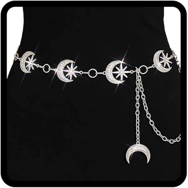•Divine Rebel• Silver Cross Drip Adjustable Chain Belt Living My Life Cross Chain Belt - Silver | Fashion Nova main image 4
