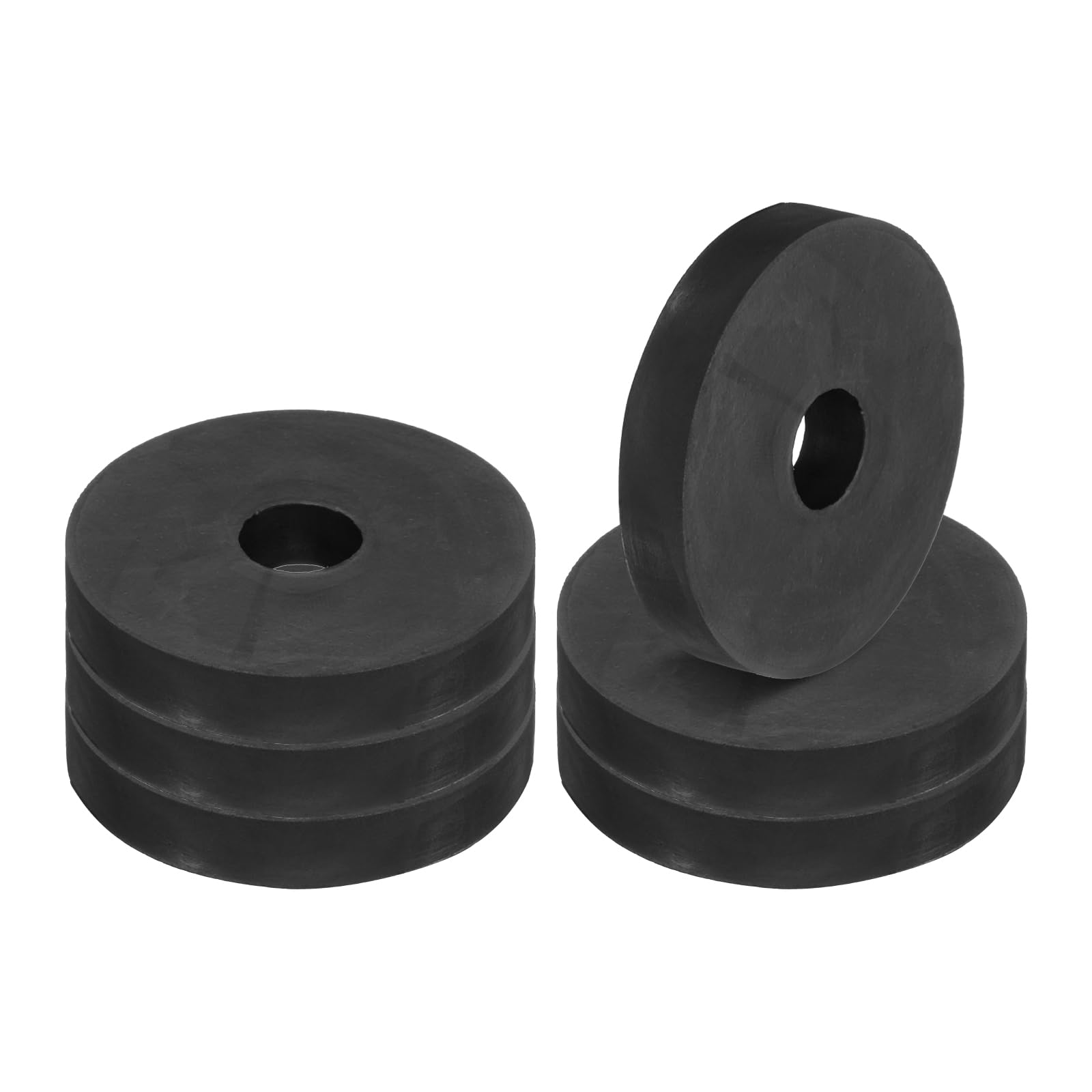 PATIKIL Multi Purpose Rubber Spacer, 6 Pcs 2.4"OD 0.59"ID 0.4"Thickness Neoprene Round Anti-Vibration Isolation Pads Isolator Rubber Bushings Spacer Washer for HVAC Bolts Car Accessories