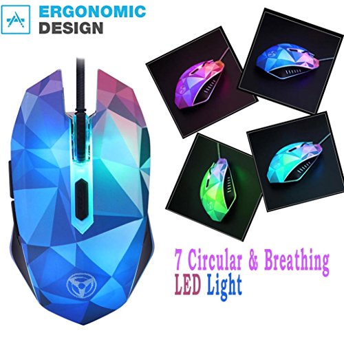 image for Transer Wired Ergonomic Mouse for Computer/PC/Laptop, Illusion Diamond