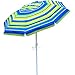 Snail 6 ft Outdoor Tilting Beach Umbrella Sun Shade for Fishing Sports Camping, Silver Coating Inside UV Protection, Aluminum Pole & Fiberglass Ribs, Carry Bag Included