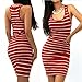 HOT SALE ！Striped Mini Dress,BeautyVan Charming Comfortable Sexy Women Bandage Bodycon Sleeveless Striped Evening Party Short Mini Dress (XL, Red)