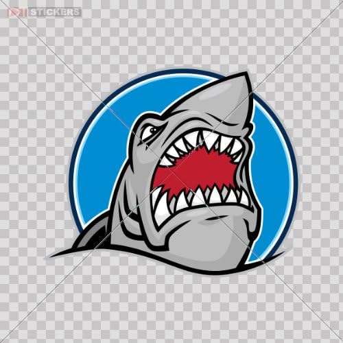 Stickers Shark Doors Helmet Truck Motorcycle Note Book I Phone Size: 5 X 4.1 Inches Vinyl color print