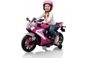 Kid Trax 6V Glow Electric Toddler Kids Motorcycle - Toddler Bike, Indoor/Outdoor Toys, Durable, LED Headlights and Body Light, Realistc Sounds, Kids Ride On Toys, Max Weight 65lbs, Ages 3-6, Pink