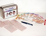 Ear Seed Reference Kit with 8 Condition Specific Ear Charts with 600 vaccaria ear seeds and a stainless steel tweezer. Ear charts for weight loss, Back pain, Headaches, Smoking Cessation, Anxiety, Insomnia, Stress, and Depression.