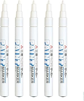 Amazon Com Uni Paint Oil Based Paint Marker 5 Pens Bundle Set Multi Surface Marking Pen Px 21 Fine Point White Colour Quik Drying Ink Water And Fade Resistant Office Products