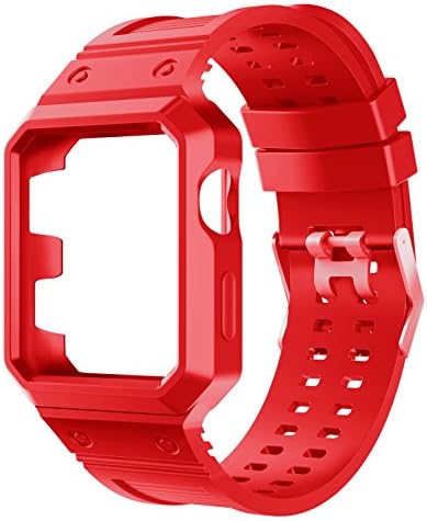 GANZTON TPU Watch Band, Integral-forming Silicone Waterproof Flexble Watch Band fit for Apple Watch 1/2 red 38mm