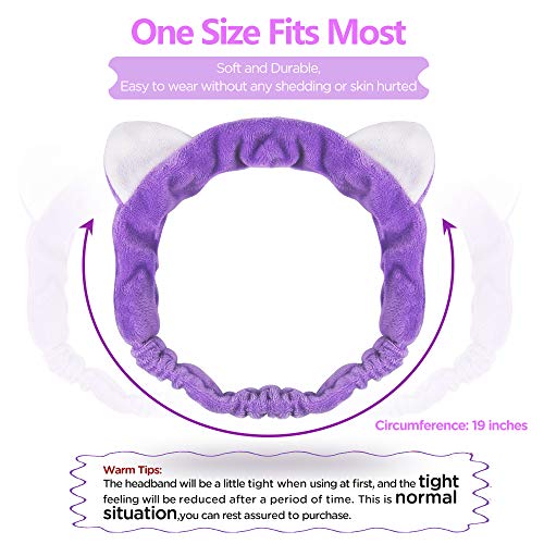 Face Washing Headbands, IKOCO 7 Pack Cat Ears Makeup Headbands Spa