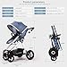 Baby Stroller Bassinet Pram Carriage Stroller - Cynebaby All Terrain Vista City Select Pushchair Stroller Compact Convertible Luxury Strollers add Foot Cover (Mature Blue)