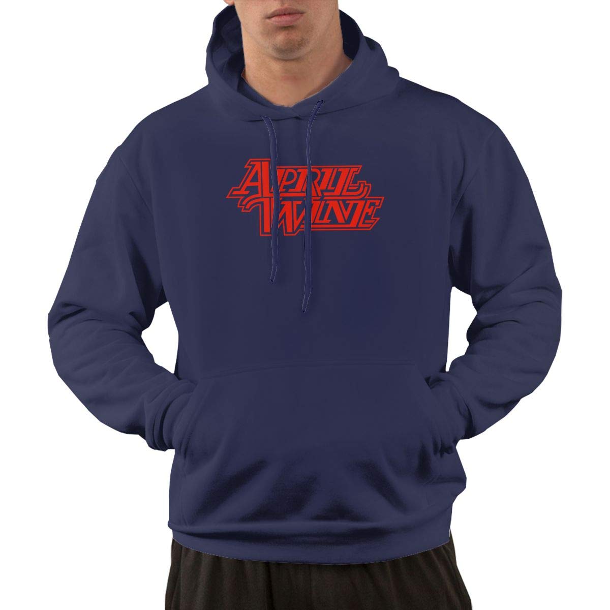Erman S Pullover Comfortable Navy Print April Wine Hooded Shirts With Pocket S