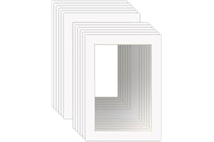 5x7" White Picture Mats with Core Bevel Cut Frame Mattes for 4x6" Pictures- Pack of 12