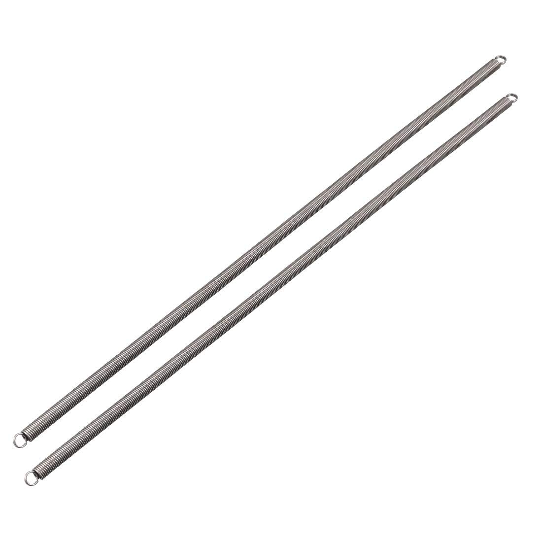 sourcingmap Extension Spring - 0.8mm Wire Dia , 6mm OD , 300mm Free Length Spring Steel Small Dual Hook Tension Spring 2pcs