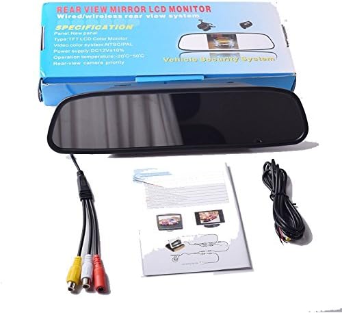 Reversing Camera Monitor, Rear View Monitor for Cars, Clip-On Car Rearview Mirror RCA with 4.3" LCD Screen - Image 4