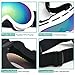 Odoland Ski Goggles for Youth Age 8-16 – UV400 Protection and Anti-Fog – Double Grey Spherical Lens for Sunny and Cloudy Days (White)