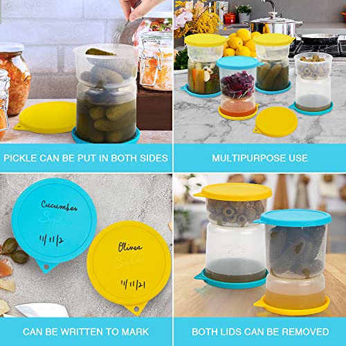 SOPHICO Pickle and Olives Jar Container with Strainer, Leakproof Juice