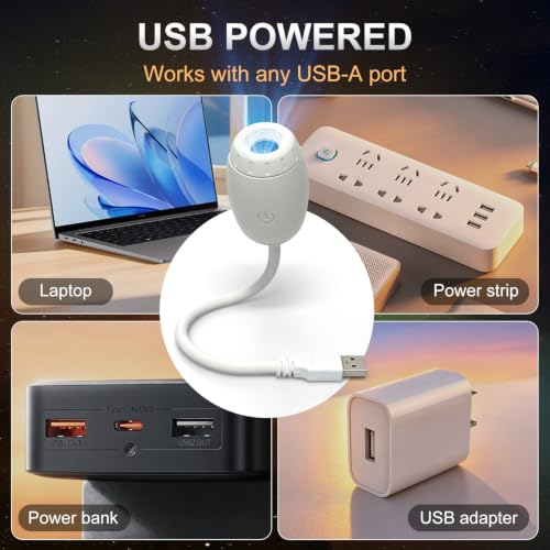 2 in 1 USB Galaxy Star Projector Light with 3 Projection Films,Adjustable Focus,Ambient Night Lights for Room/Car Roof, 360° Adjustable Car Interior Atmosphere Projection Lamp