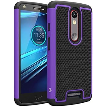 Droid Turbo 2 Case, LK [Shock Absorption] Hybrid Dual Layer Armor Defender Protective Case Cover for Verizon Motorola Droid Turbo 2 (Purple)