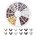 PandaHall Elite About 250 Pcs Brass Crimp Beads Covers Cord End Caps 5x4mm for Jewelry Making 6 Colors
