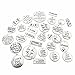 30pcs Inspiration Word Charms Collection - Antique Silver, Inspirational Charms Letter Text Book ME vs ME Never Give Up I WILL I CAN Wish Always Metal Pendants for Jewelry Making DIY Findings (HM44)