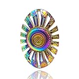Fidget Spinner, Spinning Fidget Toy, made with Durable Zinc Alloy. A Hand Spinner, Stress Reducer, UFO Shape Rainbow Spinner Fidget toy,Great help for Anxiety. By WooCool (Rainbow Color) …