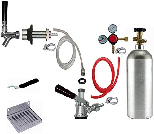 Bev Rite CRCK101C Premium Refrigerator Conversion Kit Door Mount Keg Tap Beer Single Line, with CO2 Tank, Clear