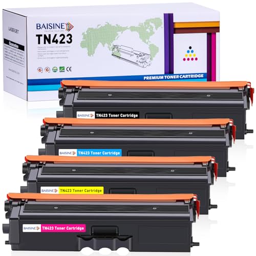 BAISINE TN423 Compatible with Brother TN-423 TN423 TN421 Toner for Brother MFC-L8690CDW DCP-L8410CDW HL-L8260CDW MFC-L8900CDW MFC-L9570CDW HL-L8360CDW, TN-423BK TN-423C TN-423M TN N-423Y