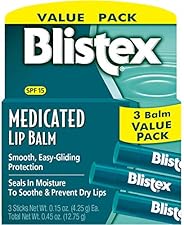Blistex Medicated Lip Balm, 0.15 Ounce (Pack of 3)