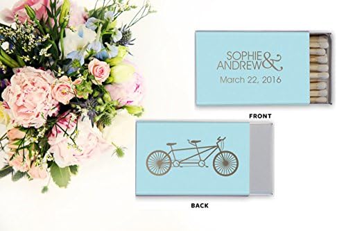 Wedding Custom Matches / Custom Wedding Matches / Personalized Matches / wedding Favors / Candle Box Matches / Cigar Matches Matchbox Favor Custom Matchbox Tandem Bike