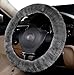 Zento Deals Soft Stretchable Sheepskin Grey Steering Wheel Cover Protector - A Must Have for All Car Owners for a More Comfortable Driving
