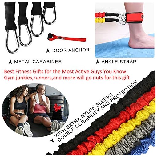 Resistance Bands, 15 Pieces Exercise Elastic Bands Set, 20lbs to 40lbs Resistance Tubes with Heavy Duty Protective Nylon… - Image 5