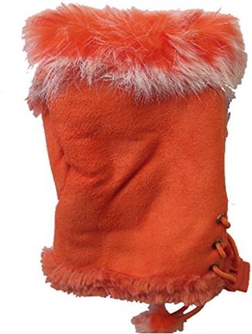Sefon New Women's Rabbit Fur Hand Wrist- Warmer Fingerless Gloves 14 Colors,Orange