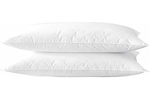 Acteb Ultra Thin Flat Soft Bed Pillows Standard Size Set of 2 Pack for Sleeping 20"x26", Hypoallergenic Skin Friendly Machine Washable