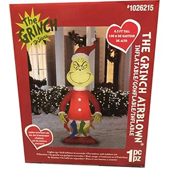 Amazon Com Gemmy 6 5 Ft Grinch With Stockings Airblown Lighted