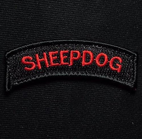 Sheepdog Tab Us Army Tactical k9 Morale Usa Military Black Ops Red Velcro Patch