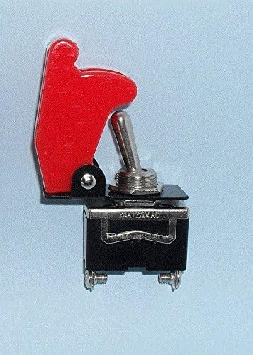 SPST On/Off Full Size Toggle Switch with RED Safety Cover